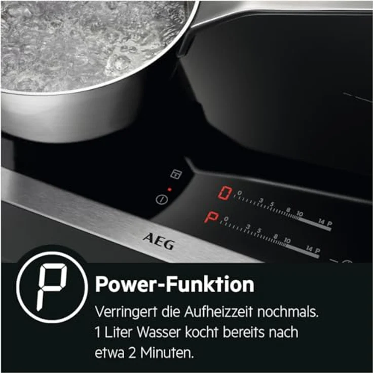 AEG IKB6431AXB Autarkes Kochfeld/Induktion/Hob²Hood / 60 cm/Edelstahlrahmen / 4 Kochzonen/Powerfunktion/Kindersicherung – Bild 3