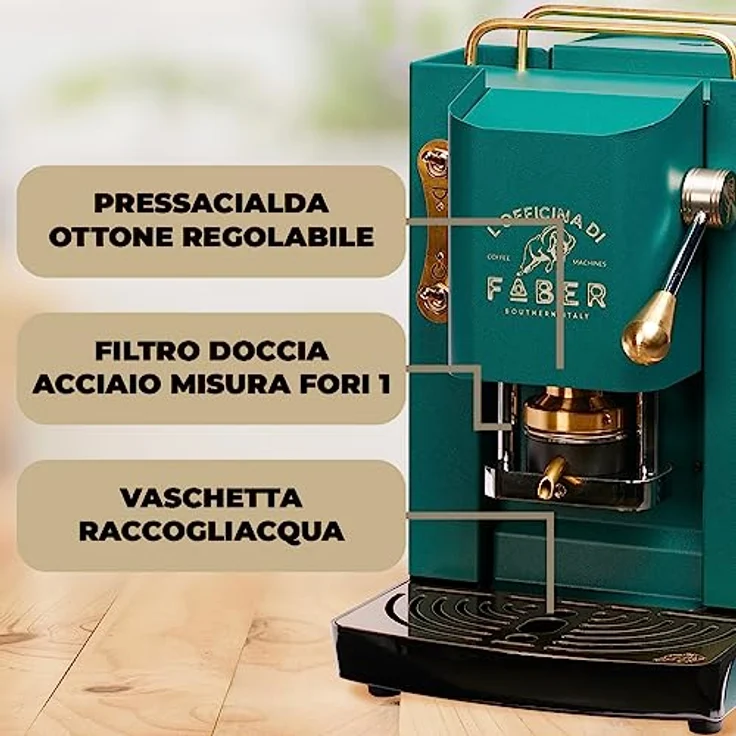 Faber Coffee Machines Pro Deluxe ESE Pad 44 mm, Espressomaschine mit einfacher Reinigung, Tassenwärmer, schnellem Aufheizen – Bild 3