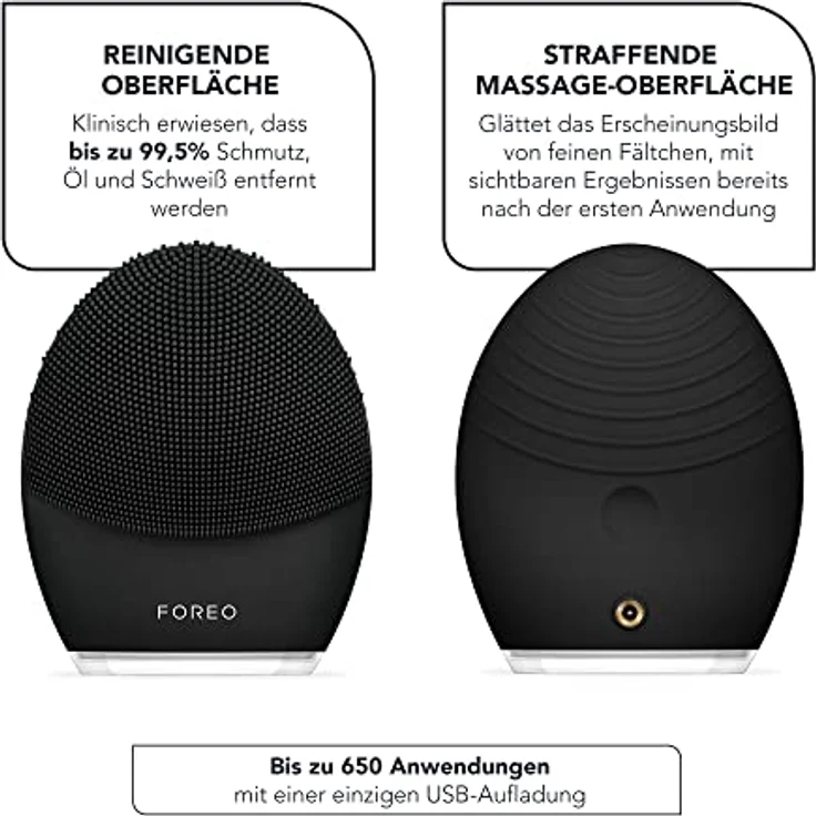 FOREO LUNA™ 3 MEN, Elektrische Gesichtsreinigungsbürste in schwarz, Porentiefe Reinigung & Massagebürste – Bild 2