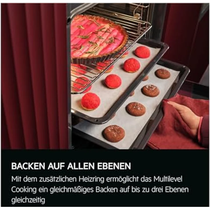 AEG AB14B Set Backofen BEK43511XB + Induktionskochfeld IBE6420SCB, Edelstahl Design, 65 Liter Garraum, 4 Kochzonen mit Induktion, Touch Control, Schwarz – Bild 5