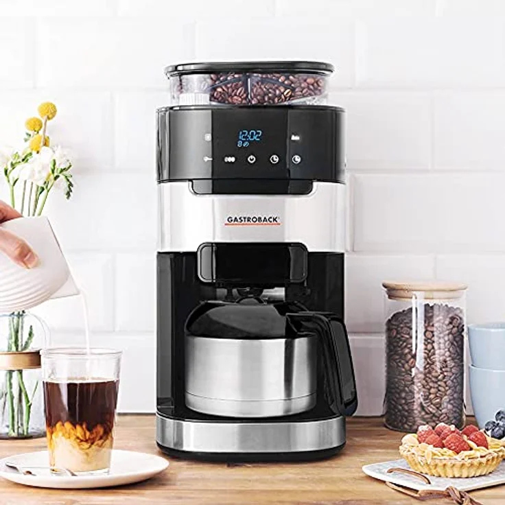 GASTROBACK #42711_S Filterkaffeemaschine Grind & Brew Pro Thermo, integriertes Kegelmahlwerk mit 8 Mahlstufen, Soft-Touch LCD-Display, 1 Liter Thermoskanne – Bild 4