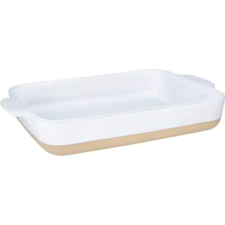 Lurch Terra Nova Ofenform M, Keramik 29,8x20,7x5,1cm, weiß/creme, Temperaturbeständig bis 250°C, leicht zu reinigen, 1300 ml Volumen
