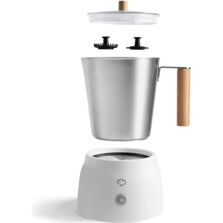 Springlane Milchaufschäumer elektrisch Mia inkl. Rezeptheft, 600 W, Edelstahl, 250 ml, 2 Einsätze – Bild 2