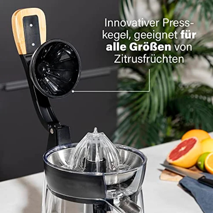 Princess S0Q2Y0SBP2 Pur Zitruspresse, 300W, BPA-frei, 1 Liter, zerlegbar, schwarz (matt) – Bild 5