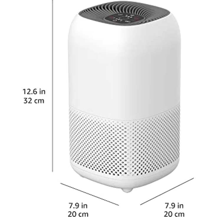 Amazon Basics - Luftreiniger, deckt bis zu 12 m² Raum ab, mit True HEPA & Advance Carbon Luftfiltern, CADR 100 m³/h, entfernt 99,97% von Pollen, Allergenen, Staub, Rauch, EU-Stecker - Preisvergleich – Bild 5