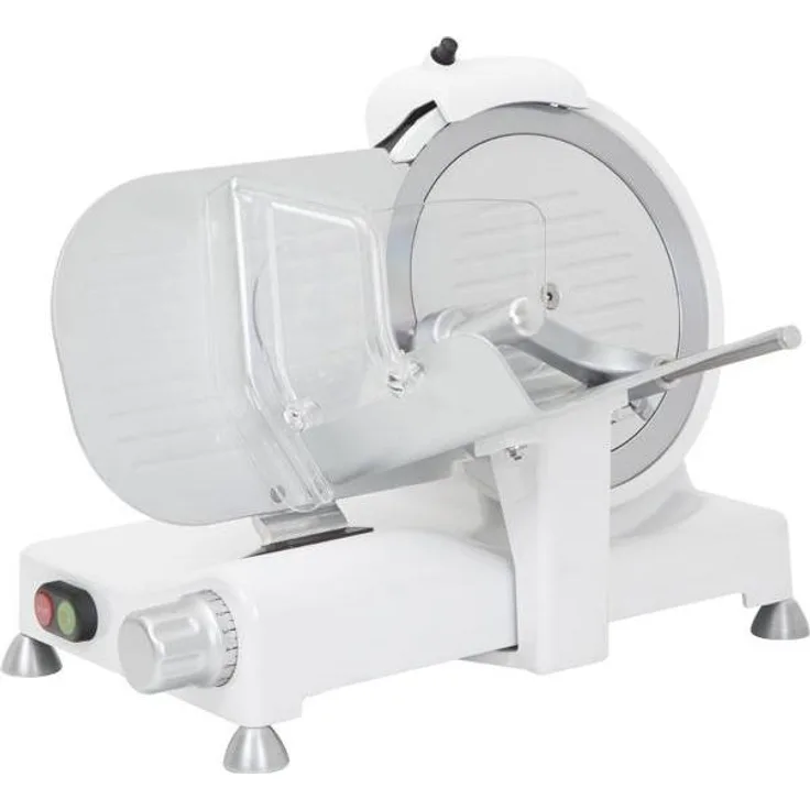 RGV Luxury 25 White Edition, Elektrische Aufschnittmaschine aus Aluminium, 140 W, maximale Scheibendicke 1,6 cm, weiss