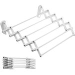 ABJ Wandwäschetrockner Teleskop Wäschetrockner für die Wand Akkordeon Trockenständer Wandmontage (50cm, Weiß) - Geräumiger Ausziehbarer Wandwäschetrockner, stabil und korrosionsbeständig