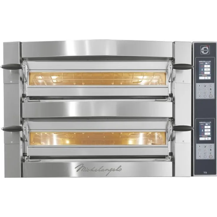 SARO Pizzaofen MICHELANGELO ML435/2 TS, Edelstahl AISI 304 mit modernem Touchscreen, programmierbaren Ein- und Ausschaltzeiten, für zwei Pizzen bis 500 mm