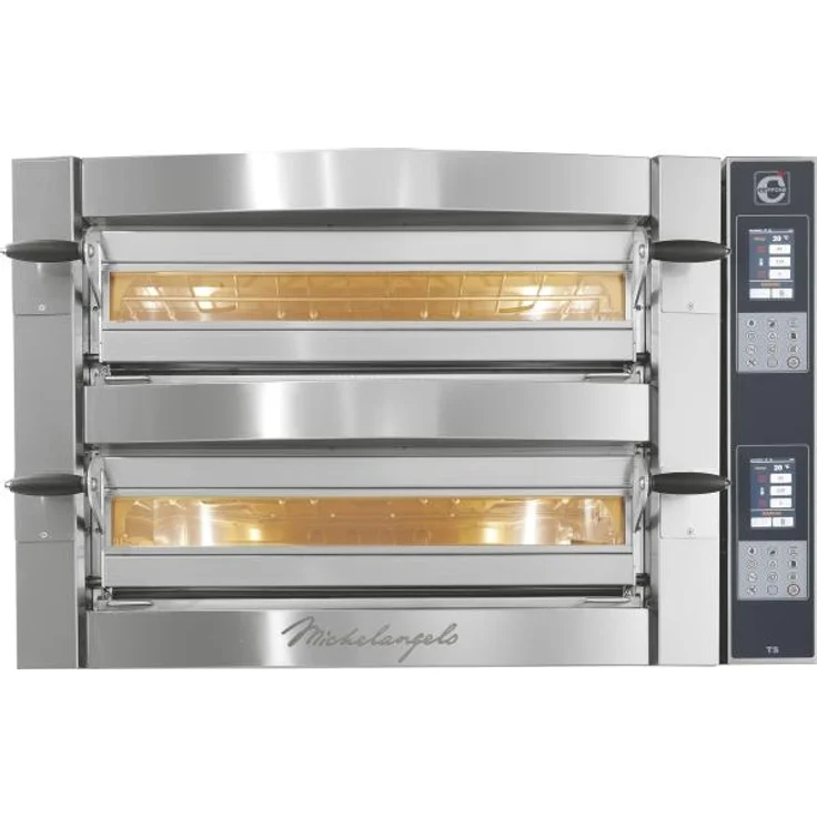 SARO Pizzaofen MICHELANGELO ML435/2 TS, Edelstahl AISI 304 mit modernem Touchscreen, programmierbaren Ein- und Ausschaltzeiten, für zwei Pizzen bis 500 mm