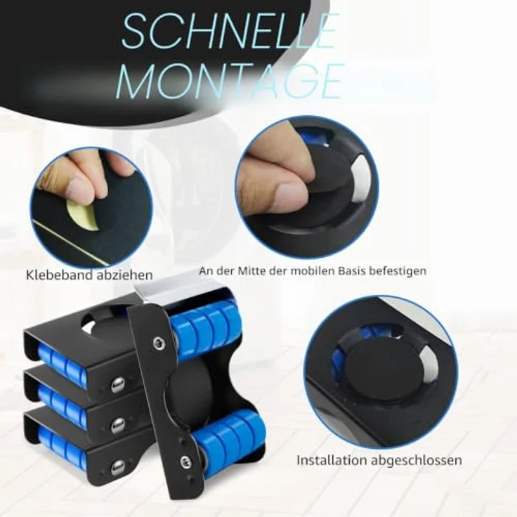 leyomgamz Waschmaschinen Untergestell mit Bremsfunktion, Universales Möbelroller Set mit Leisen Gummirollen, Erhöhtes Design gegen Feuchtigkeit, 350 kg Tragkraft, Schwarz – Bild 5