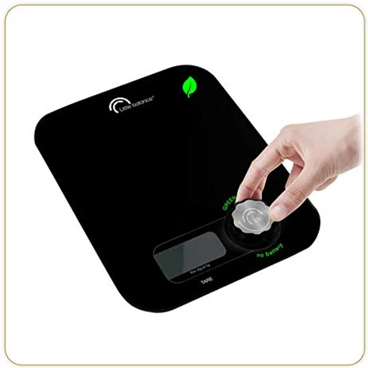 LITTLE BALANCE 8197 Kinetic Flower schwarz, Küchenwaage ohne Batterien, Ökologisch dank des Little Balance Reglers, 5 kg, Schwarz – Bild 1