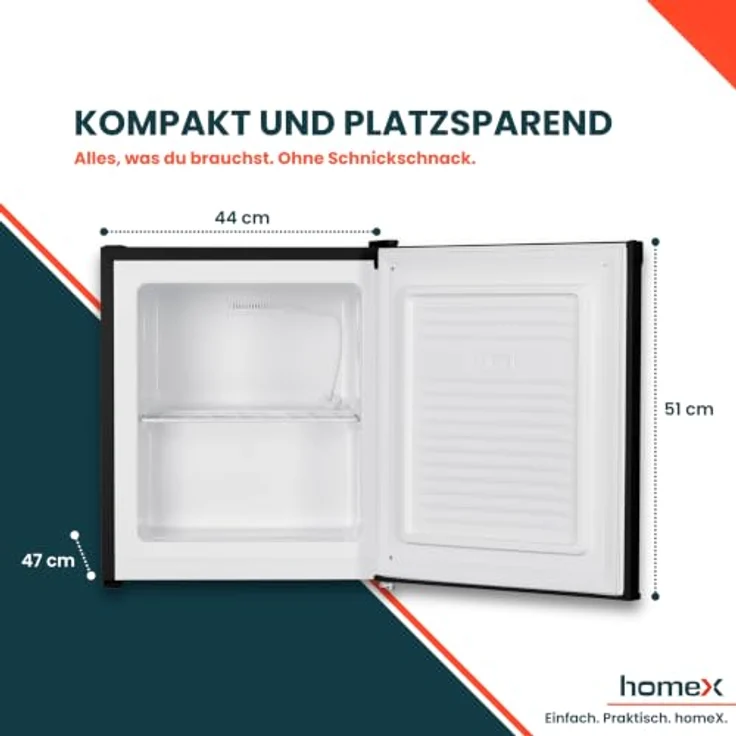 homeX FM1015-B Mini Gefrierschrank, 33L freistehende Gefriertruhe mit 4-Sterne-Gefrierfach, kompakt und leise, schwarz – Bild 3
