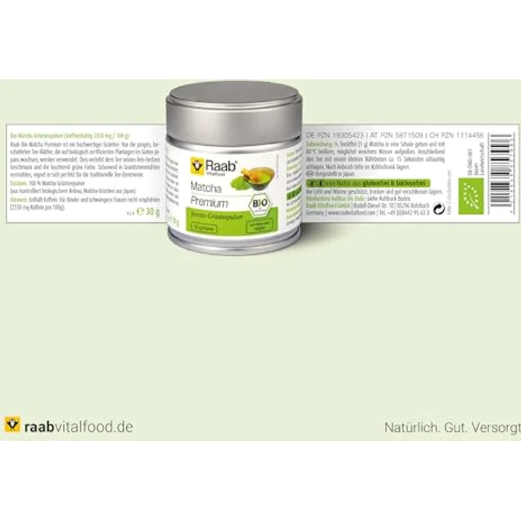 Raab Vitalfood Matcha Grüntee Premium Pulver, feines Matcha Pulver aus Japan für Tee und Matcha Latte, 30 g – Bild 7