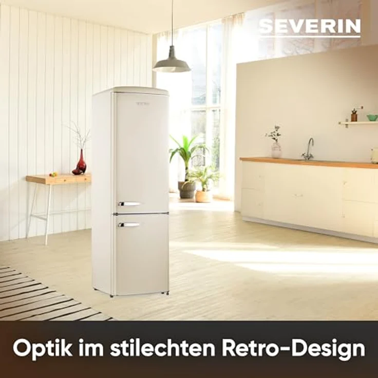 SEVERIN Retro Kühl- & Gefrierkombination RKG 8919, creme, LED-Beleuchtung, 244 L Nettovolumen, nur 39 dB – Bild 3