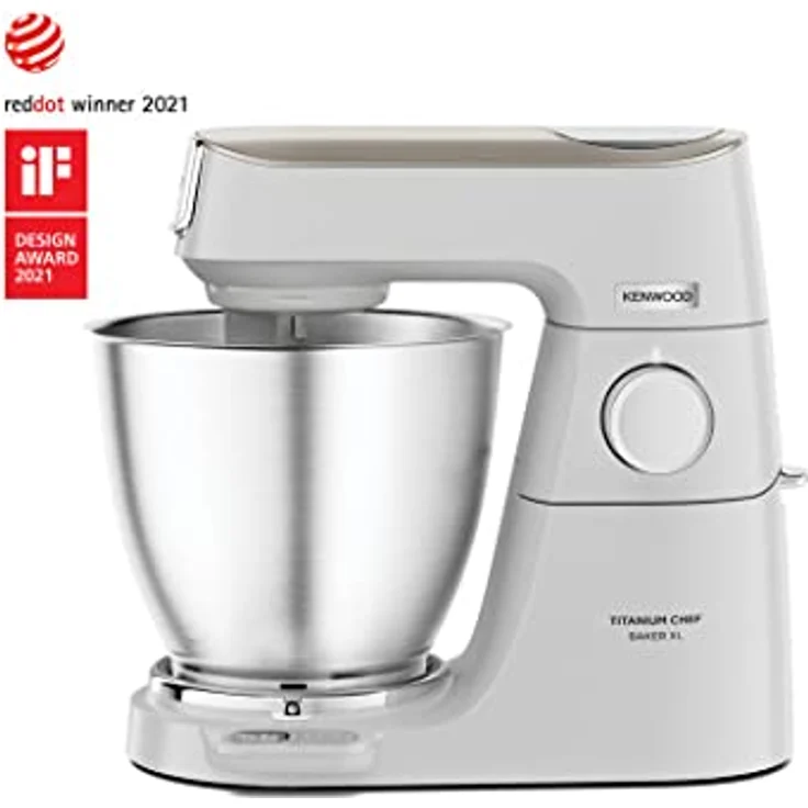 Kenwood KVL65.001WH Titanium Chef Baker XL Küchenmaschine, 1200W, 9 Geschwindigkeiten, 7L Edelstahlschüssel, inkl. EasyWeigh-Waage, weiß, Serie: Titanium Chef Baker XL – Bild 2