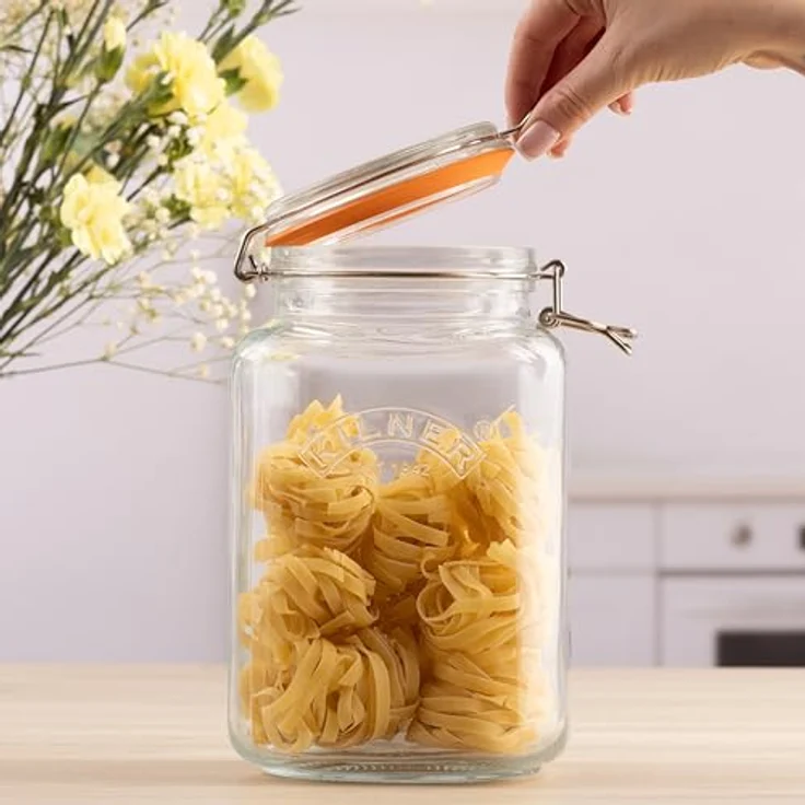 Kilner KIL Bügelverschlussglas 3l quadratisch, Einmachglas für Obst und trockene Lebensmittel, Transparent – Bild 4