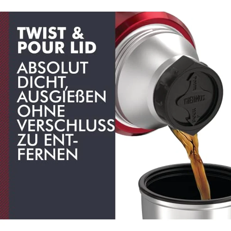 Thermos 4003.248.120 Isolierflasche Stainless King, 1,2 L, Edelstahl, Cranberry – Bild 4