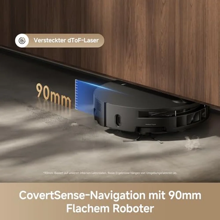 Mova S70 Roller, Saugroboter mit 28.000Pa Saugkraft, HydroForce-Wischen, MaxiReach-Technologie, CovertSense-Navigation, ultraflaches 90mm Gehäuse, All-in-One-Basisstation – Bild 5