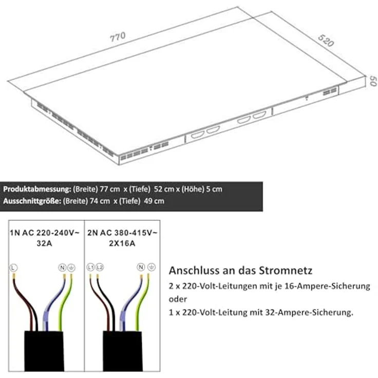 KB Elements Glaskeramikkochfeld ELK107PR, 8400 Watt, 5 Kochfelder, Flexzone, digitale Touchsteuerung, Sicherheitsfunktionen – Bild 7
