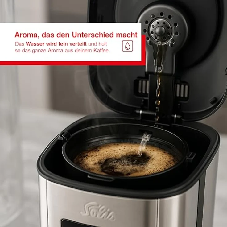 SOLIS OF SWITZERLAND Filterkaffeemaschine Aroma Brew Typ 1021, 1,8l Kaffeekanne, Timer, Warmhaltefunktion, Edelstahl – Bild 5
