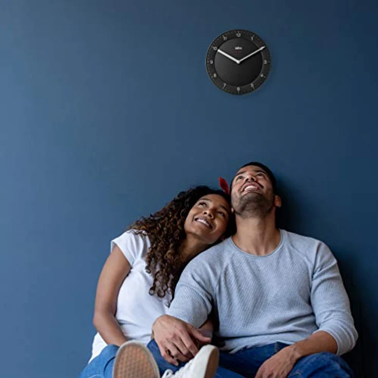 Braun Funkwanduhr Wanduhr, Kunststoff, Schwarz, normal – Bild 4