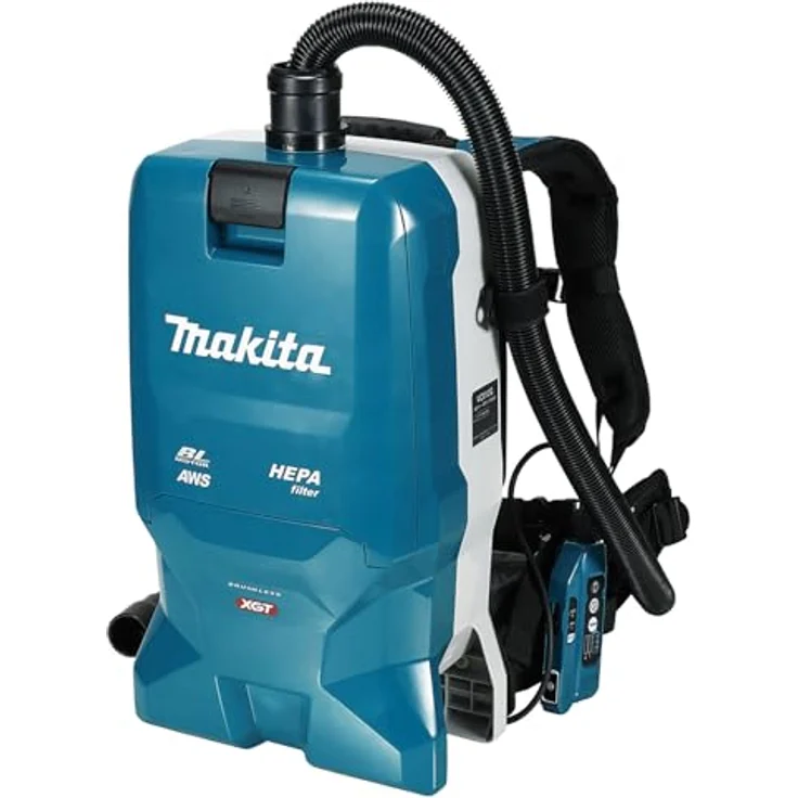 Makita VC012GZ01, Bürstenloser Rucksack-Staubsauger, blau mit 6 Liter Papierstaubbeutel Kapazität – Bild 1