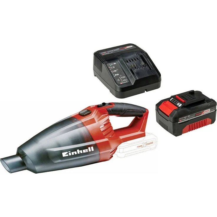 Einhell Handstaubsauger Power X-Change TE-VC 18 Li-Solo, Akku-Staubsauger mit 3 Düsen und Verlängerungsrohr