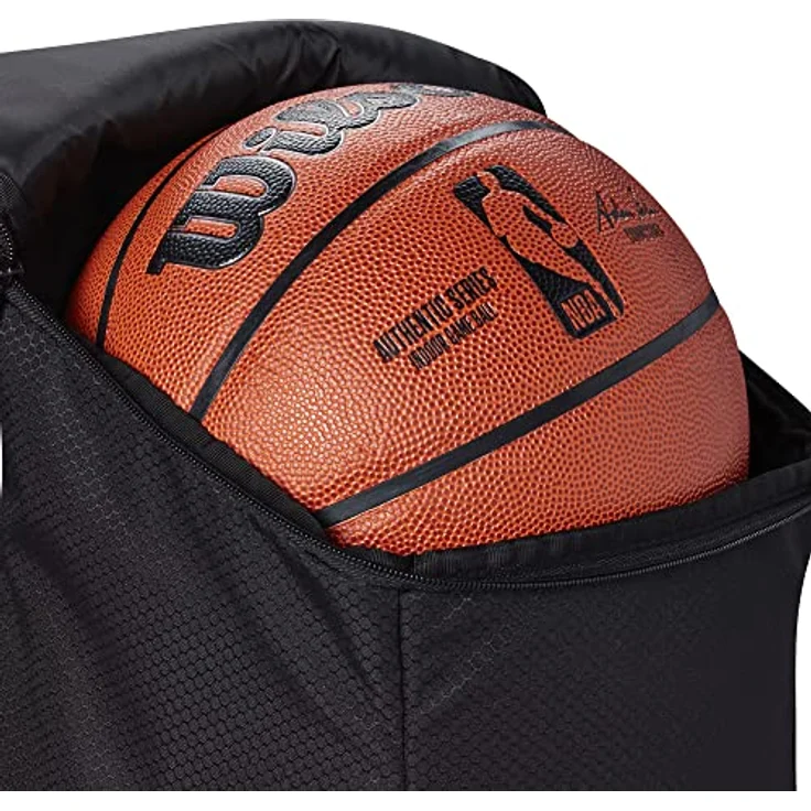 Wilson Basketball-Rucksack Authentic, schwarzer Rucksack für Größe 7 Basketball mit NBA-Logo – Bild 4