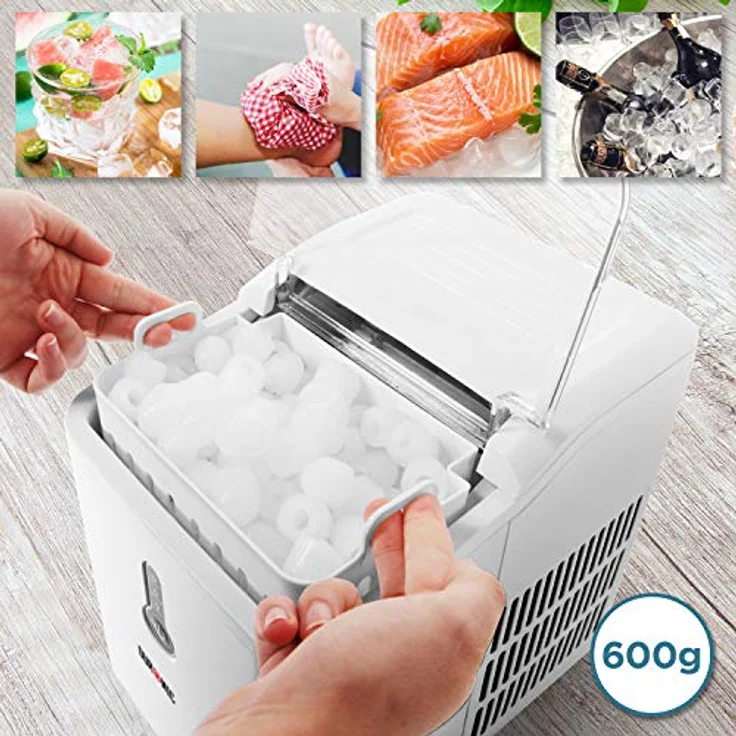 Duronic ICM120 Automatische Eiswürfelmaschine | 9 Eiswürfel in 7-9 min | 1,5 L Wassertank | Bis zu 12 kg pro 24 Stunden | 600 g Kapazität | Eismaschine 120W | Eiswürfelbereiter – Bild 4