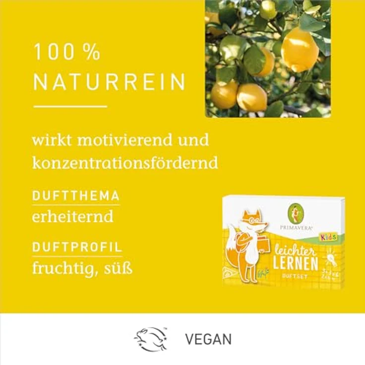PRIMAVERA Leichter lernen Duftset, Geschenkbox Duftstein und Duftmischung, Aromaöl, Duftöl, ätherisches Öl, Aromatherapie, Geschenk, vegan – Bild 2