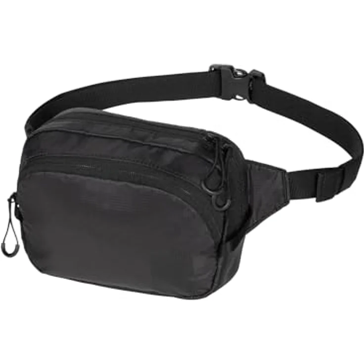 Jack Wolfskin Wandermood Gürteltasche, 20 cm, schwarz, 100% Polyester, kompakt und leicht – Bild 2