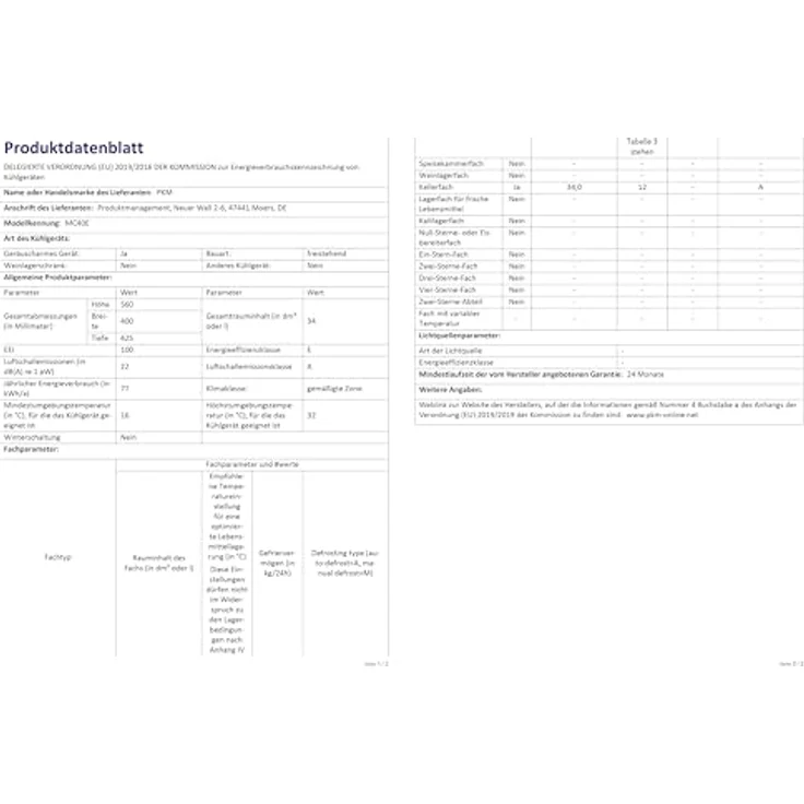PKM MC40E Mini-Kühlschrank | Semi-Konduktor-Kühlschrank | 34 Liter Kühlen | LED-Beleuchtung – Bild 5
