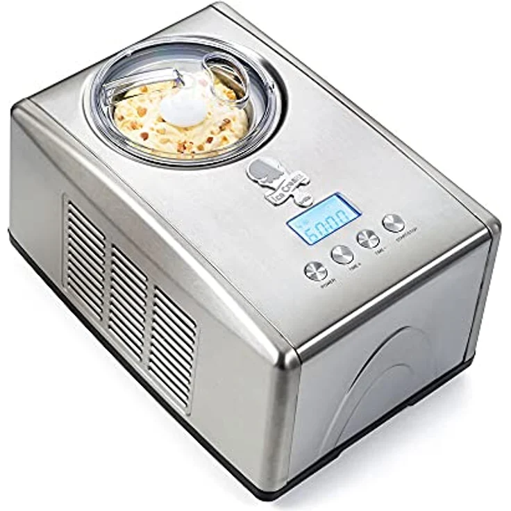WILFA ICMS-C15 VANILLA Eismaschine mit Kompressor, 150W, Eis, Sorbet und Frozen Yoghurt, 1,5 Liter Fassungsvermögen, mit Kompressor, silber – Bild 2