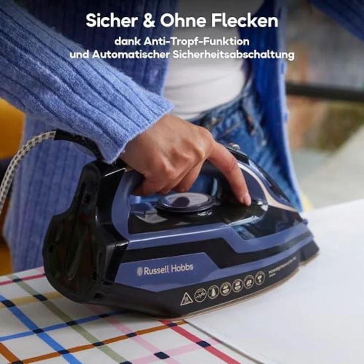 Russell Hobbs Dampfbügeleisen Powersteam Ultra Pro 3100W, 210g Extra-Dampfstoß, Keramik-Quarzsohle, Selbstreinigung, Sprühfunktion, Antikalk-Tropfstopp, 70g/min variabler Dampf, Modell 28630-56 – Bild 5
