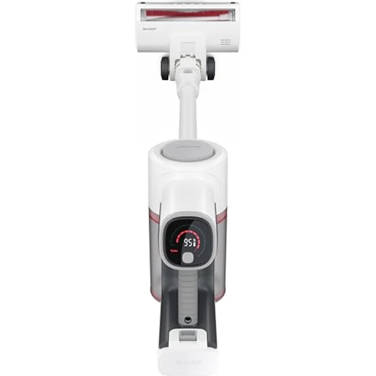 SHARP VC-SV10MMAEU-W Akku Staubsauger, kabellos, 2 austauschbare Akkus, 50 Minuten Betriebszeit, HEPA13-Filter, ideal für Tierhaare, Weiß – Bild 3