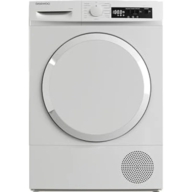 Daewoo T7HT1WA3DE Wärmepumpentrockner/A+++ / 7 kg / 15 Programme inkl. 45 min Kurzprogramm/LED-Trommelbeleuchtung/Knitterschutz/Weiß