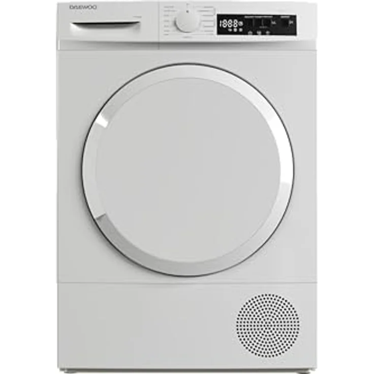 Daewoo T7HT1WA3DE Wärmepumpentrockner/A+++ / 7 kg / 15 Programme inkl. 45 min Kurzprogramm/LED-Trommelbeleuchtung/Knitterschutz/Weiß – Bild 1