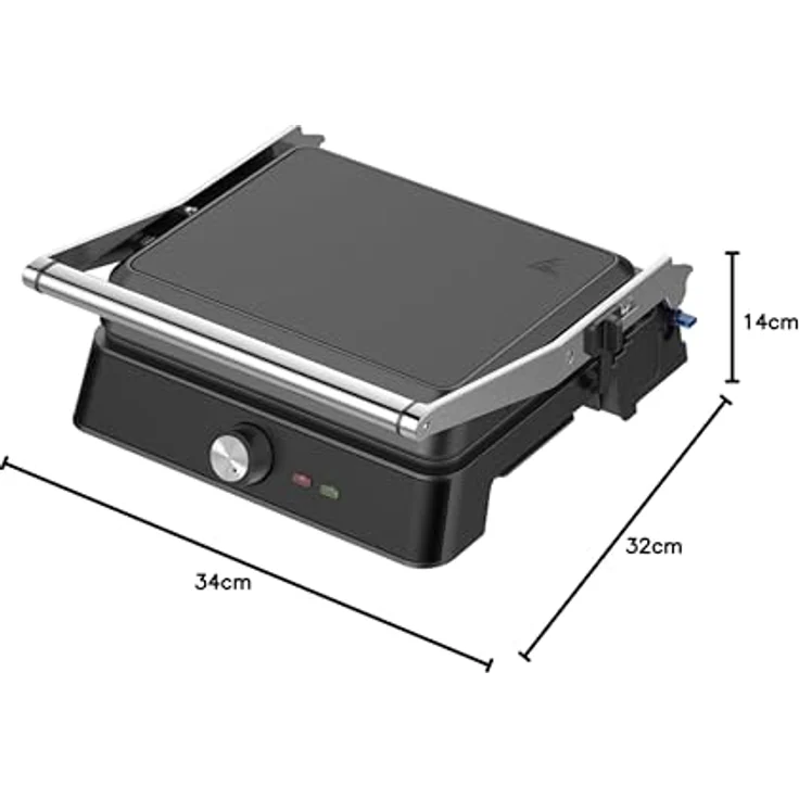 Westinghouse Kontaktgrill WKCG907BK, 2200 W, Antihaftbeschichtung, höhenverstelbar, 29 x 24 cm Grillfläche – Bild 12