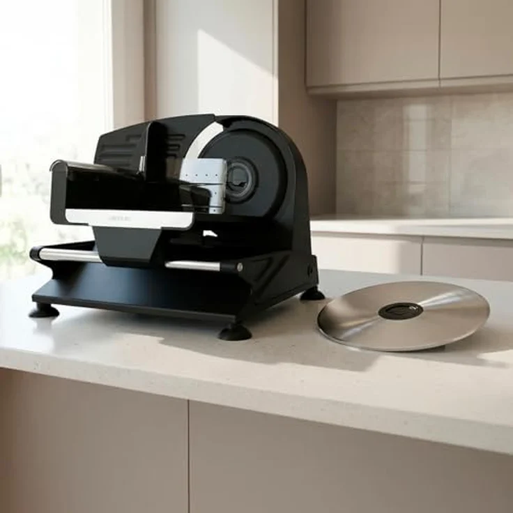 Cecotec Allesschneider Rock'nCut Shuriken Steel ProBlades, 200 W, Solingen-Klinge, 190 mm, Schnittstärke 0–15 mm, schwarzes Metallgehäuse – Bild 7