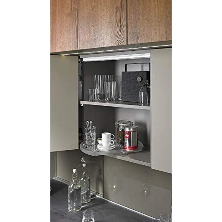 Hettich ComfortSpin Drehteller, 360° drehbar, lebensmittelechter Kunststoff, für Kühlschrank und Schrank, 42,5 x 28,5 cm, max. 8 kg Belastbarkeit – Bild 7