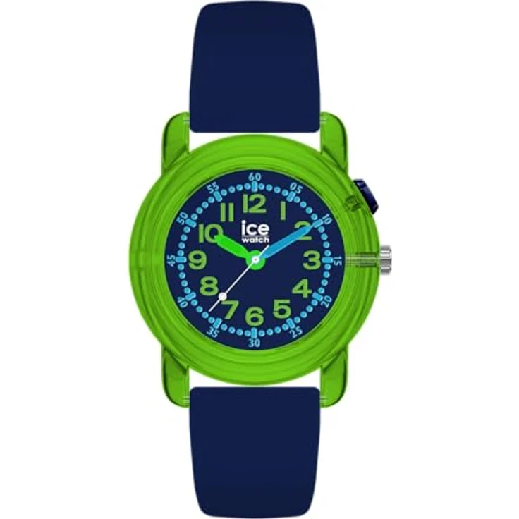 ICE-WATCH Ice Find Dino Uhr 024912, Quarzuhr mit grünem Gehäuse und blauem Zifferblatt, Silikonarmband, wasserdicht bis 3 bar – Bild 2