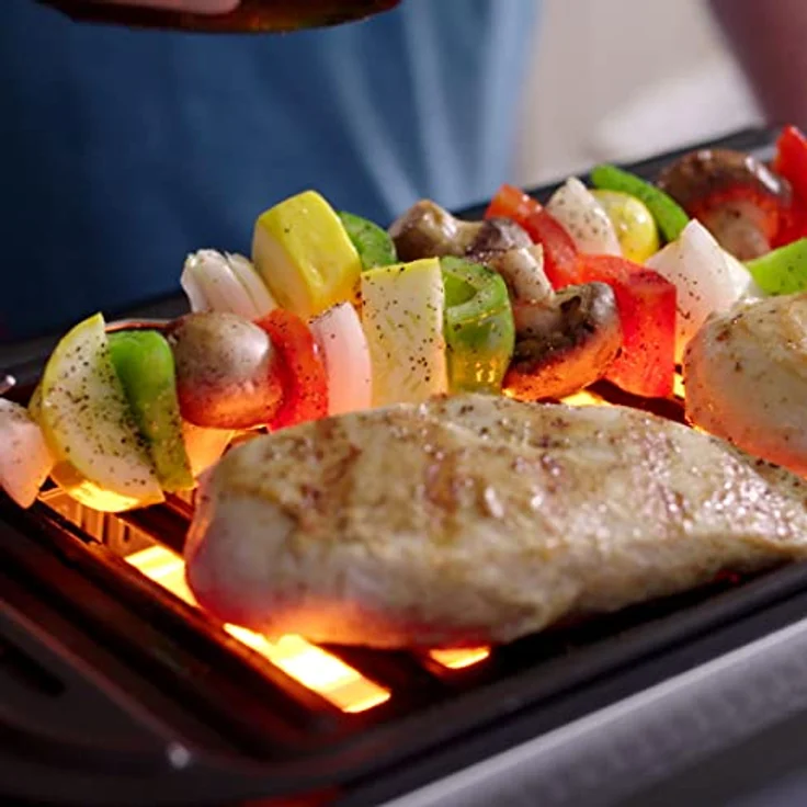 LIVINGTON Rotisserie Chef - Drehgrill, Tischgrill, Elektrogrill - Maximales Fassungsvermögen, Abschaltfunktion, Duo-Infrarot Heizelemente - Rot – Bild 4
