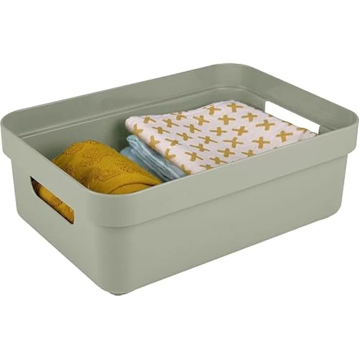 SUNWARE perfectly organised Sigma Home Aufbewahrungsbox, 9 l, Grün, stapelbar, aus recyceltem Material mit Griffen – Bild 4