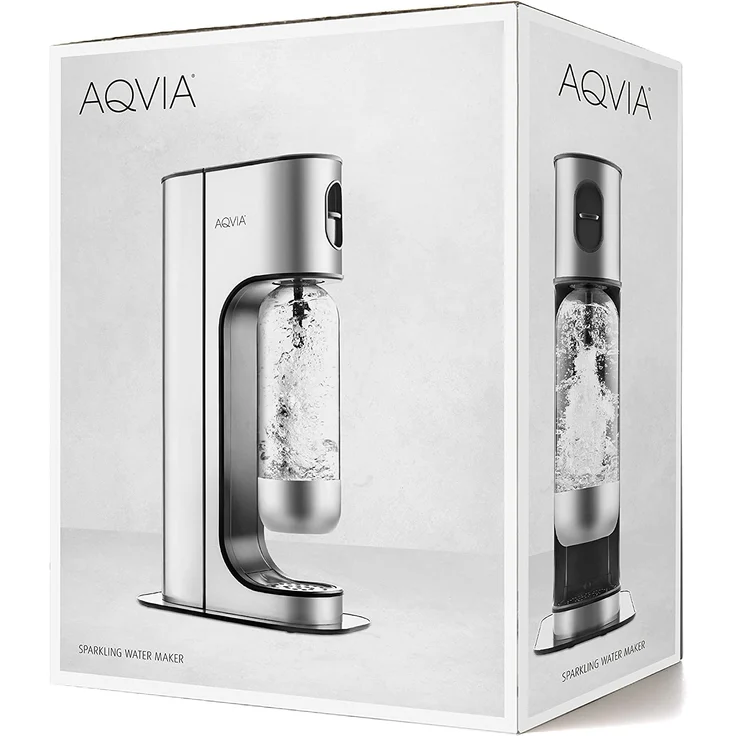 AQVIA 340550 Exclusive Wassersprudler, inkl. 2 PET-Flaschen, Edelstahl, silber – Bild 5