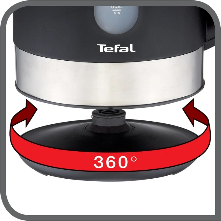 Tefal KO 3308 Wasserkocher, 2400W, 1,7l, Kunststoff, Kalkfilter, schwarz – Bild 4