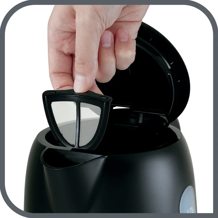 Tefal KO 3308 Wasserkocher, 2400W, 1,7l, Kunststoff, Kalkfilter, schwarz – Bild 2