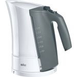 Braun WK300 Multiquick 3 Wasserkocher, 2200W, 1,6L, automatische Abschaltung, Schnellkochsystem, kabellos, Kalkfilter herausnehmbar, Kunststoff, weiß, grau