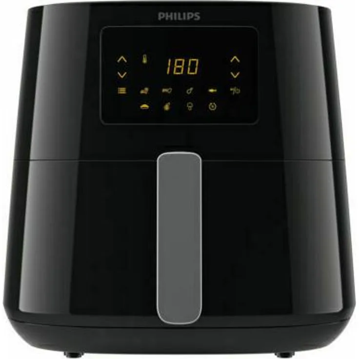 Philips HD9270-70 Heißluftfritteuse, ohne Öl, 6.2 Liter Fassungsvermögen, silber schwarz
