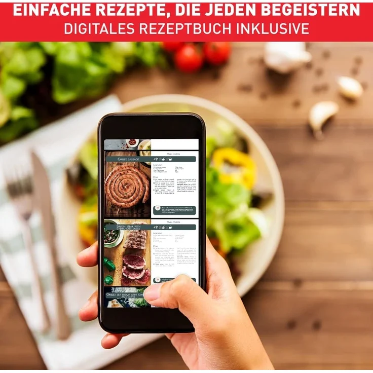 Tefal EY5018 Fry & Classic Heißluftfritteuse, 1400W, mit wenig Öl, 4,2 Liter Fassungsvermögen, Timer, Grillfunktion, inkl. Grillrost, Aluminium, schwarz – Bild 7