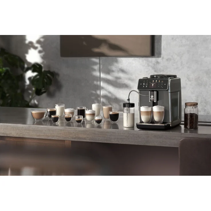 Saeco Kaffeevollautomat GranAroma SM6580-50, individuelle Personalisierung mit CoffeeMaestro, 14 Kaffeespezialitäten, grau – Bild 3